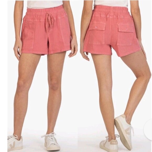 Kut from the Kloth Drawstring Christina Relaxed Fit Short Pink Women's Size XS - Picture 1 of 9